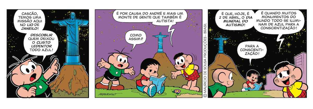 Personagens infantis com autismo — André, Turma da Mônica — Tismoo
