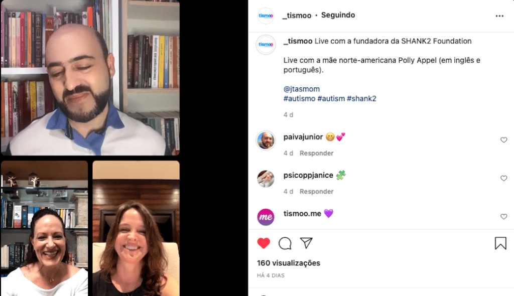 Em live, Polly Appel, a mãe que criou a SHANK2 Foundation, conta suas motivações — Portal da Tismoo